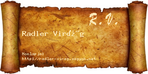 Radler Virág névjegykártya
